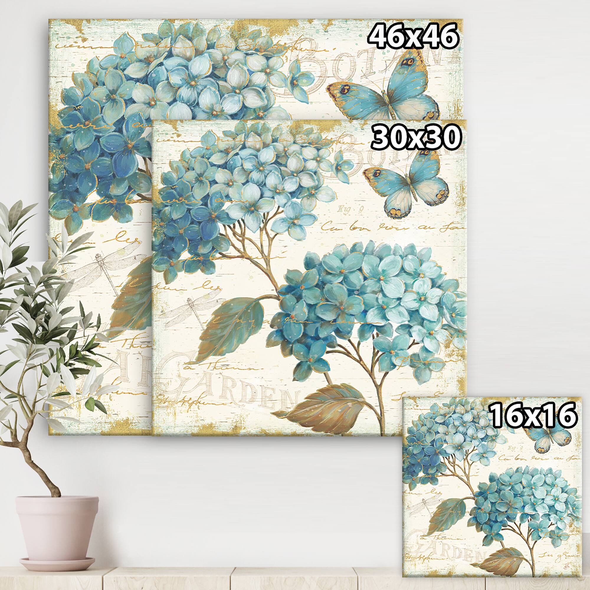 Designart - butterfly Blue Garden I